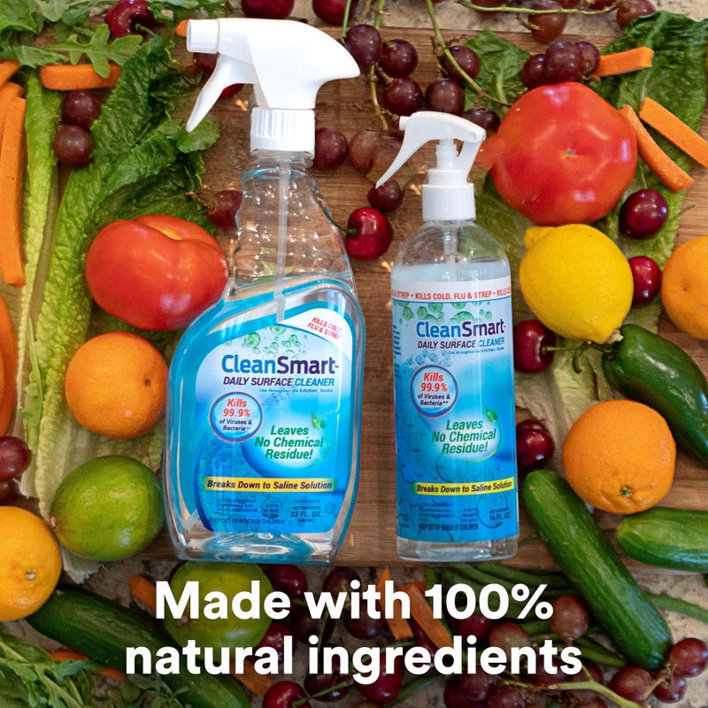 CleanSmart Daily Surface Cleaner and Pet-Safe Disinfectant, Kills 99.9% of Viruses, Bacteria, 23 ounce Bottle (Pack of 2) - Image 5